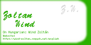 zoltan wind business card